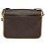 Céline Celine Vintage Macadam Circle Logo Canvas and Leather Marron - vue 2