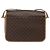 Céline Celine Vintage Macadam Circle Logo Canvas and Leather Marron - vue 2