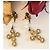 Magnifici orecchini DOLCE & GABBANA dorati con croce barocca e swarovski - vista 3