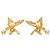 Orecchini in metallo dorato con strass a forma di aquila Coco Mark di Chanel D'oro - vista 3