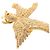 Orecchini in metallo dorato con strass a forma di aquila Coco Mark di Chanel D'oro - vista 8
