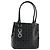 Borsa Tote Gancini in pelle nera e argento di Salvatore Ferragamo Auth 176582 Nero