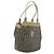 SAINT LAURENT Borsa a Spalla in Tela PVC Grigia Auth 176612 Marrone
