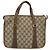 Borsa Gucci GG Supreme Web Sherry Line PVC Beige Oro 41 02 039 Auth YKZ1091 D'oro - vista 2