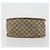 Borsa Gucci GG Supreme Web Sherry Line PVC Beige Oro 41 02 039 Auth YKZ1091 D'oro - vista 5
