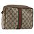 GUCCI GG Supreme Web Sherry Line Clutch Bag PVC Beige Rosso 89 01 012 Auth am11316