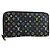 LOUIS VUITTON Monogram Multicolor Zippy Wallet Black M60243 LV Auth BA12070V