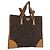 PRADA Borsa a mano in tela marrone argento Auth 175566A