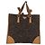 PRADA Borsa a mano in tela marrone argento Auth 175566A - vista 13