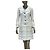 Timeless Abrigo de cuero de cordero blanco y tweed Chanel FR 36 de segunda mano