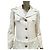 Timeless Abrigo de cuero de cordero blanco y tweed Chanel FR 36 de segunda mano - vista 3