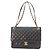 Borsa a spalla in agnello nero lucido Chanel