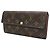 Cartera larga Louis Vuitton Monogram marrón cuero Castaño