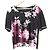 Top Floreale Stretch LEONARD Nero Rosa
