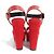 Céline Sandali con tacco spesso in suede Celine Rosso - vista 6