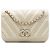 Chanel Weiß Große Chevron Lammfell Subtile Klappe Roh
