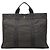 Hermès Tasche Herline MM aus grauem Canvas Braun Anthrazitgrau