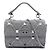 Valentino Große silberne Metallic-Strick-Roman-Studiertasche