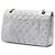 Chanel Argento Medio Classico Iridescente Pelle di Agnello Doppio Flap - vista 2