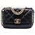 Chanel Preto Médio Couro de Cordeiro 19 Flap