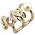 NUOVO 1 ORECCHINO CHANEL EAR CUFF LOGO CC PERLA STRASS IN METALLO DORATO D'oro