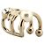 NUOVO 1 ORECCHINO CHANEL EAR CUFF LOGO CC PERLA STRASS IN METALLO DORATO D'oro - vista 3