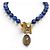 COLLANA PHILIPPE FERRANDIS PENDENTE ELEFANTE PERLE LAPIS LAZULI Blu - vista 2