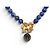 COLLANA PHILIPPE FERRANDIS PENDENTE ELEFANTE PERLE LAPIS LAZULI Blu - vista 3
