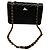Timeless Borsa a Spalla Chanel Medium Classic Double-Flap in Pelle di Agnello Nera Nero - vista 3