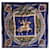 Foulard in seta Hermès blu e oro Bianco Multicolore D'oro  - vista 1