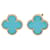 Van Cleef & Arpels Vintage Alhambra Turquoise Earrings Blue Golden  - view 1
