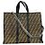 Fendi Zucca Karligraphy Tote Metallic Braun Beschichtetes Canvas