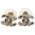 Chanel Orecchini con logo CC, strass e perle di costume Argento