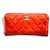 Chanel Zippy Geldbörse Helles Orange Leder Silber Hardware