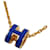Hermès Necklace Mini Pop H, Blue Royal, Gold hardware Bleu Bleu Marine  - vue 1