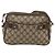 Bolsa de Ombro Gucci GG Supreme Web Sherry Line PVC Bege 66 02 049 Auth 175721 - vista 13