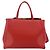 FENDI 2 JOURS Mittelhandtasche aus Leder 2-in-1 Rot Gold Auth 176097A - Ansicht 2