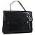 Borsa da lavoro PRADA in nylon nero argento Auth ti3827