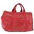 Borsa Boston in PVC e tela rossa e oro Auth ti3886A di BOTTEGA VENETA Rosso D'oro