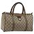 Borsa Sherry Line GG Supreme Web di GUCCI in PVC beige e oro 39 02 007 Auth BA12075 D'oro