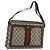 Gucci Bolso GG Supreme Web Sherry Line PVC Beige Oro 14 02 013 Auth 176608 Dorado