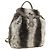 FENDI Backpack Fur Beige Silver Auth YKZ827A Silvery