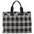 Borsa a mano Burberrys Nova Check Blue Label in nylon nero e argento Auth 176492 - vista 13
