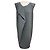 Vestido midi em crepe sem mangas com detalhe drapeado cinza ardósia Max Mara