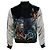 Saint Laurent, bomber teddy con tigre y águila Multicolor