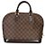 Borsa Alma PM in tela Damier Ebene di Louis Vuitton Marrone - vista 2