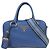 Borsa a Spalla Prada Mini Boston Vitello Phoenix in Blu