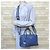 Borsa a Spalla Prada Mini Boston Vitello Phoenix in Blu - vista 2
