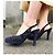 Décolleté Slingback Chanel in Glitter e Tweed Blu Navy 40 Multicolore - vista 14