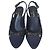 Décolleté Slingback Chanel in Glitter e Tweed Blu Navy 40 Multicolore - vista 2